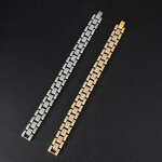 Yellow Gold Watch Link Bracelets Factory - 15mm Miami Chain for Men Wholesale
