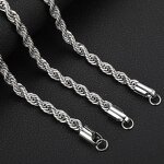 Gold Plated Rope Chain Necklace Manufacturer - 3-5mm Stainless Steel for Men Hip Hop