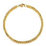 Fashion Beaded Bracelets Manufacturer - Non Tarnish Gold Plated 4mm Bead