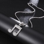 Stainless Steel Music Note Pendant Factory - Micro Paved Iced Out for Men Women