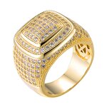 Brass Square Ring Manufacturer - Iced Out for Men Hip Hop Fashion Jewelry