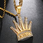 Stainless Steel Crown Pendant Factory - KING Hip Hop Necklace for Men