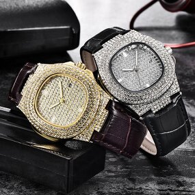 Micro Pave Cubic Zircon Watches Manufacturer - Bling Iced Out for Mens Jewelry