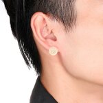 Cubic Zircon Brass Stud Earring Factory - Round Bling Iced Out Full Paved