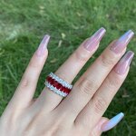 Luxury Jewelry Ring Factory - 8A Cubic Zirconia Icy Ruby Diamond Colored Gemstone