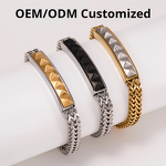 European Fashion Punk Bracelet Manufacturer - Hip-Hop Denim Titanium Steel Geometric