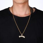Brass BLESSED Letters Pendant Manufacturer - Iced Out Bubble Necklace for Men
