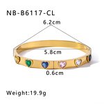 Luxury Stainless Steel Crystal Bracelet Manufacturer - 18K Gold Plated Heart Bangle