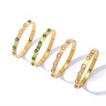 Luxury Stainless Steel Crystal Bracelet Manufacturer - 18K Gold Plated Heart Bangle