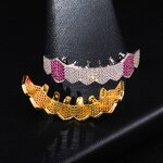 Purple Diamond Tooth Grillz Manufacturer - Iced Out 8 Tooth CZ Grilzs