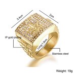 Stainless Steel Maple Leaf Ring Manufacturer - 20mm Gold Pattern for Men Women