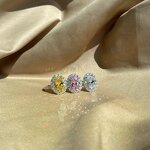 Iced Out Fashion Jewelry Ring Factory - CZ Zircon Gold Plated 925 Couple Ring