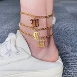 Waterproof Fashion Beach Anklet Manufacturer - Stainless Steel Initials Gold Plated