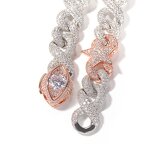 Hip Hop Jewelry Two Tone Cuban Chain Factory - 16mm Eye Clasp Choker Necklace