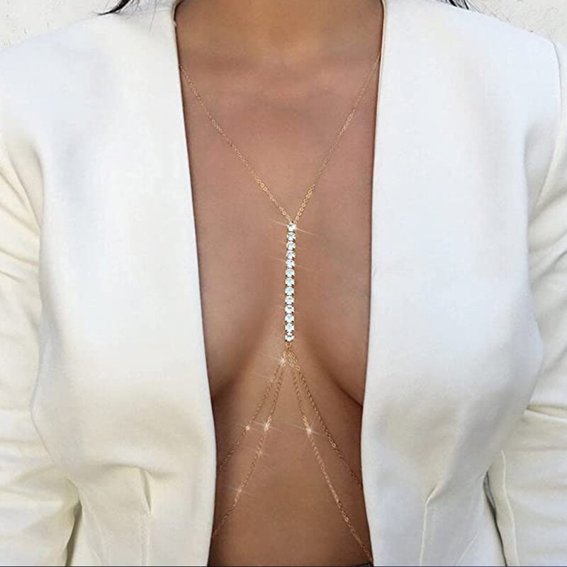 Fashion Alloy Body Chain Factory - Full Diamond Chest Sexy for Woman Crystal