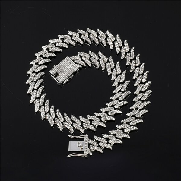 TikTok Viral Hip-hop Accessories Set Manufacturer - Zinc Alloy Cuban Chain Ice