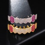 Double Zirconia Caps Grillz Factory - Two Teeth Top for Men Rapper Wholesale