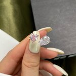 Luxury Jewelry Ring Factory - 5A Cubic Zirconia Icy Pink Heart Diamond Gemstone