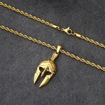 Fashion Spartan Pendant Necklace Factory - PVD Gold Plated 316L Stainless Steel