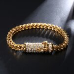 Iced Out Clasp Bracelet Manufacturer - 316L Stainless Steel Franco Chain