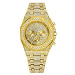 Iced Out CZ Crystal Watch Factory - Stainless Steel Diamond Bezel White Gold