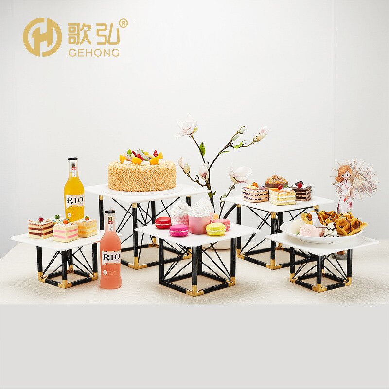 Cupcake Platter Stand Manufacturer - OEM/ODM Acrylic Gold Square