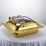 Chafing Dish Manufacturer - OEM/ODM Gold Glass Top Royal