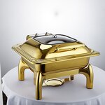 Chafing Dish Manufacturer - OEM/ODM Gold Glass Top Royal