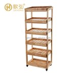 Utility Cart Manufacturer - OEM/ODM Pine Wood 5-6 Tier Rolling