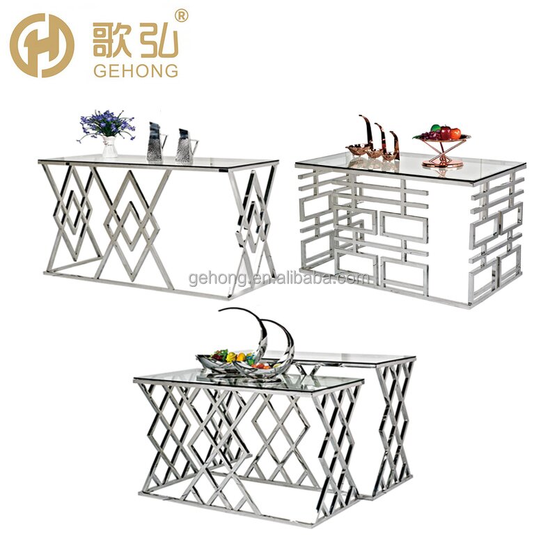 Buffet Dining Table Manufacturer - OEM/ODM Stainless Steel Glass Top