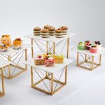 Cupcake Platter Stand Manufacturer - OEM/ODM Acrylic Gold Square