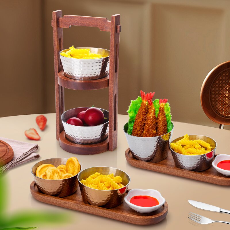 Banquet Stand Manufacturer - OEM/ODM Wood Hammer-Stamped Bowl