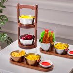 Dessert Display Stand Manufacturer - OEM/ODM Sapele Wood 3 Tier