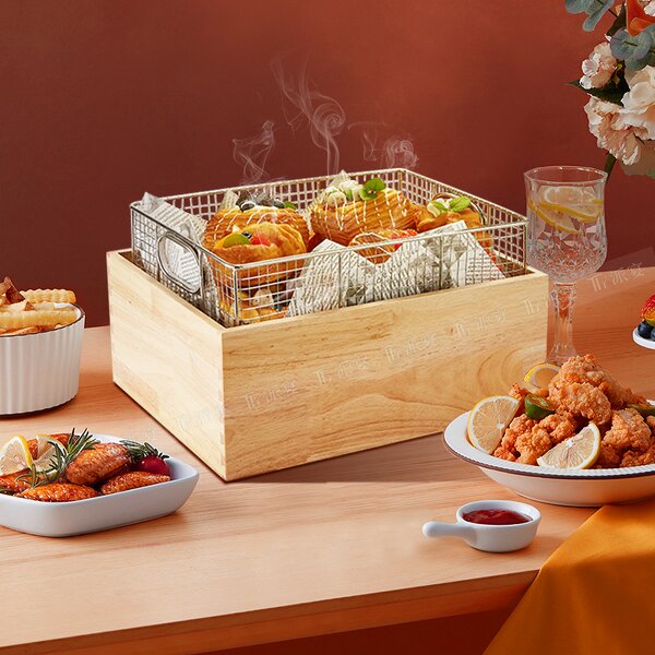 Fried Food Display Stand Manufacturer - OEM/ODM Wooden Heat Lamp
