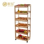 Utility Cart Manufacturer - OEM/ODM Pine Wood 5-6 Tier Rolling