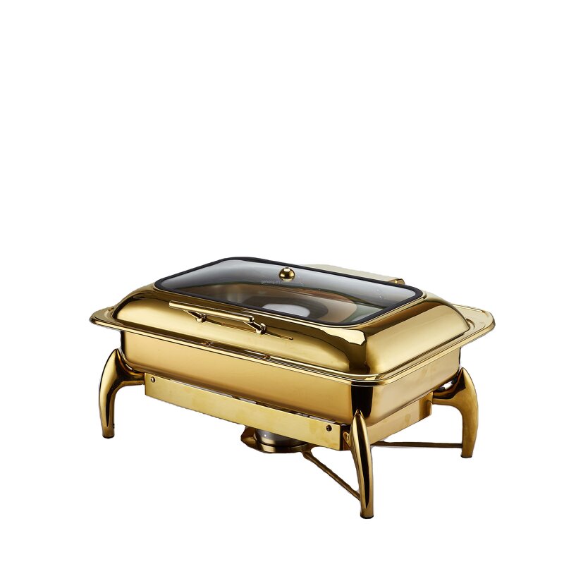 Chafing Dish Manufacturer - OEM/ODM Gold Color Luxury Oblong