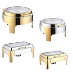 Food Warmer Manufacturer - OEM/ODM Gold Glass Oblong Alcohol Stove