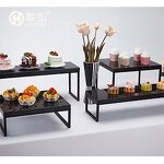 Glass Cake Platter Manufacturer - OEM/ODM Gold Wedding Buffet