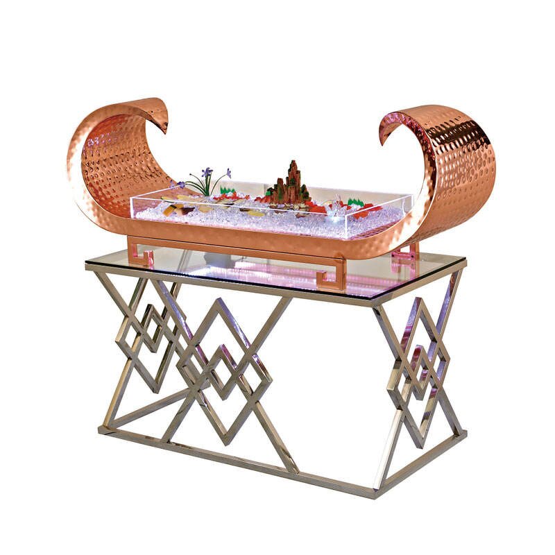 Buffet Table Manufacturer - OEM/ODM Tempered Glass Top Stainless