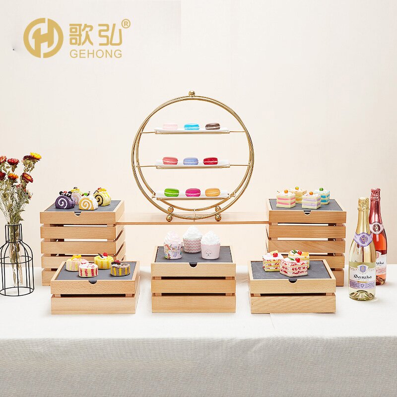 Wooden Buffet Stand Manufacturer - OEM/ODM Square Riser Catering