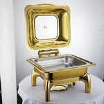 Chafing Dish Manufacturer - OEM/ODM Gold Glass Top Royal