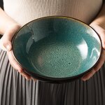 Ceramic Tableware Set Manufacturer - OEM/ODM Peacock Green Bowl Plate