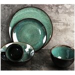 Ceramic Tableware Set Manufacturer - OEM/ODM Peacock Green Bowl Plate