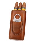 Cigar Cutter Manufacturer - OEM/ODM Metal 3 Finger Leather Case