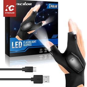 LED Flashlight Gloves Supplier - Rechargeable Waterproof Fingerless Gloves