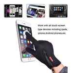 Fleece Gloves Factory - Black Touchscreen Waterproof Winter Running Gloves