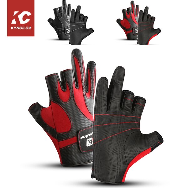 Fishing Gloves Supplier - 3-Fingerless Waterproof SBR Fabric Gloves