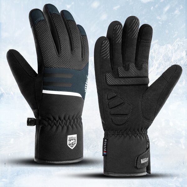 Winter Ski Gloves Factory - Waterproof Fleece SBR Pad Thermal Gloves