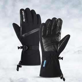 Winter Sports Gloves Supplier - Waterproof Leather Touch Screen Ski Gloves