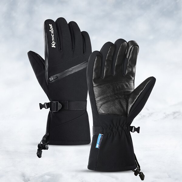 Winter Sports Gloves Supplier - Waterproof Leather Touch Screen Ski Gloves